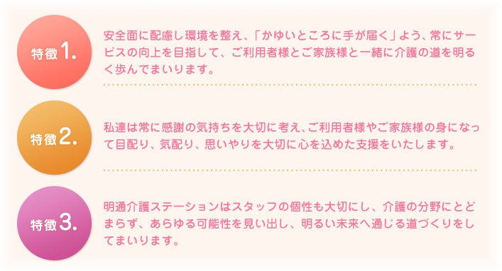 明通介護ステーションの特徴